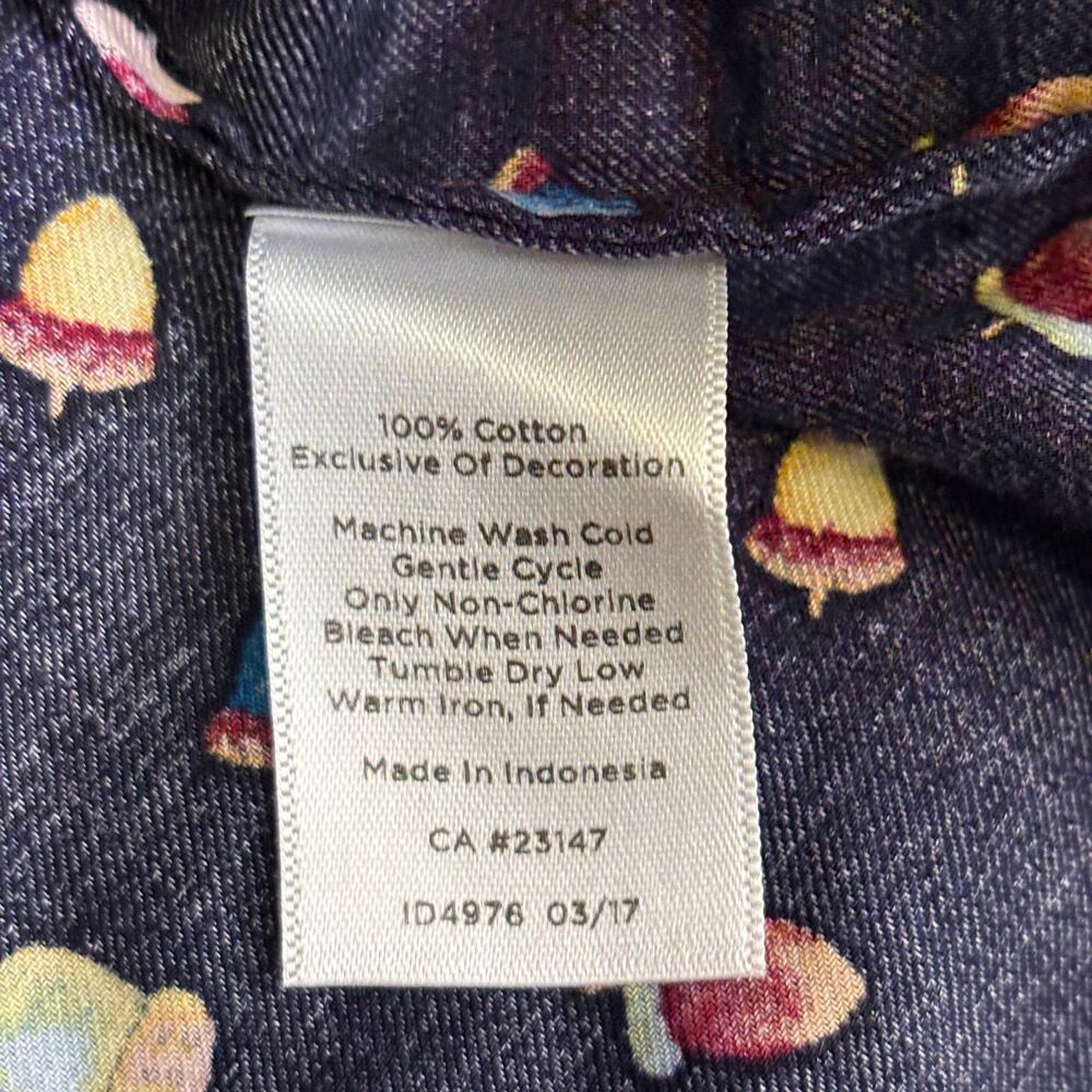 Talbots Button Up Navy All Over Acorn Print Shirt… - image 7